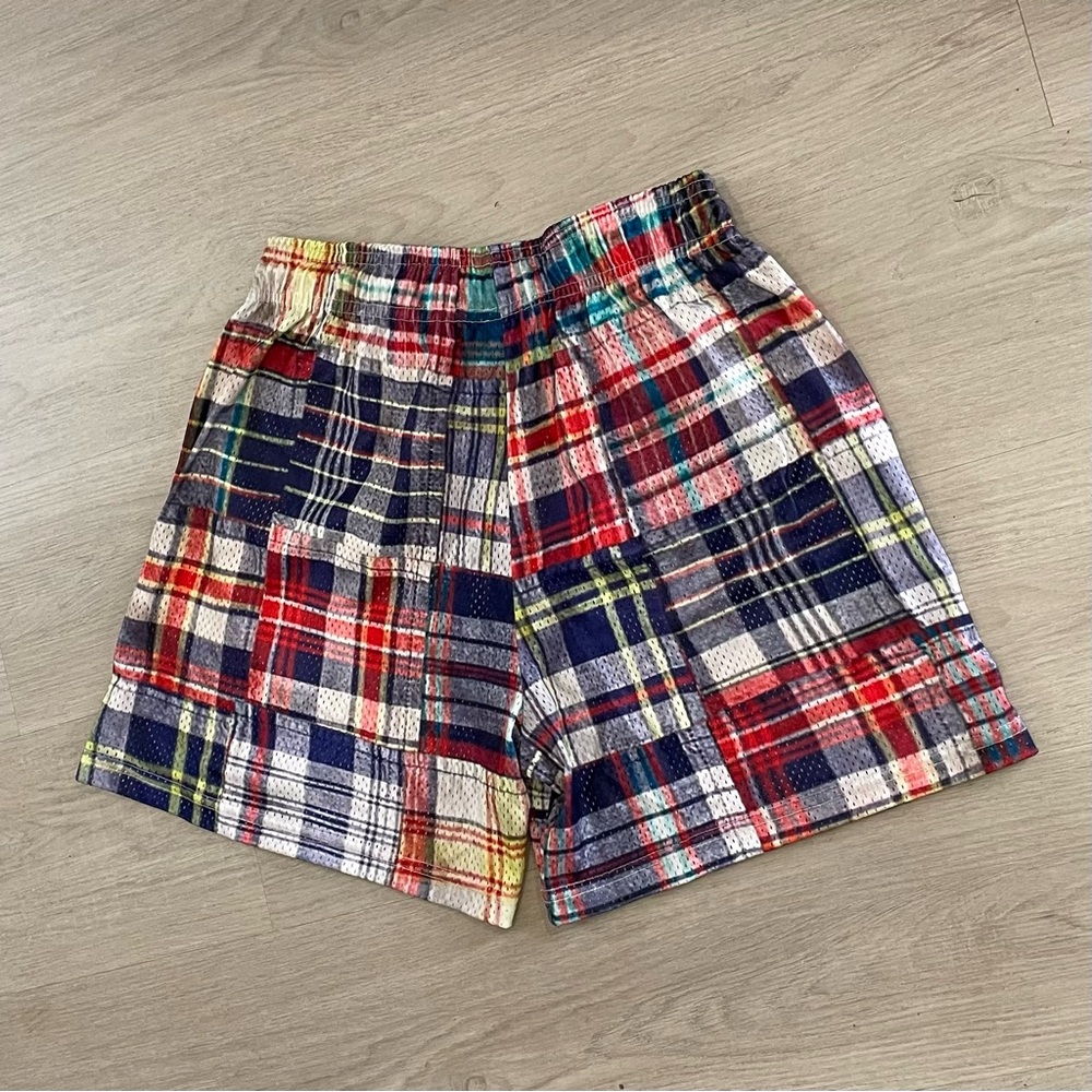 Worn Eric Emanuel Plaid Patchwork Multi-Color Mes… - image 3